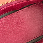 GUCCI 26S OPHIDIA BAG 20 IN DARK BEIGE AND RED CALFSKIN