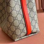 GUCCI 25S EMBLEM MINI BAG 19 IN BEIGE AND BLACK CALFSKIN
