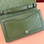 GUCCI 25S DIONYSUS WALLET ON CHAIN 20 IN GREEN GLOSSY CALFSKIN
