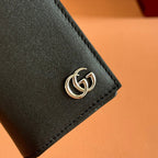 GUCCI 25S MARMONT WALLET BAG 10 IN BLACK CALFSKIN