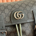 GUCCI 25S OPHIDIA MEDIUM BACKPACK 40 IN GREEN GRAY CALFSKIN