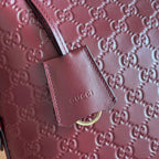 GUCCI 25S EMBLEM MEDIUM SHOULDER BAG 26 IN ROSSO ANCORA RED CALFSKIN