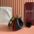 GUCCI 26S ATTACHE SHOULDER BAG 23 IN BLACK CALFSKIN