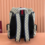 GUCCI 25S OPHIDIA MEDIUM BACKPACK 40 CM IN BEIGE MIX BLACK CALFSKIN