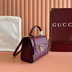 GUCCI 26S PADLOCK BAG 26 IN DARK RED EMBOSSED CALFSKIN