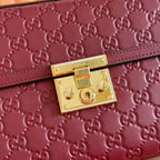 GUCCI 26S PADLOCK BAG 26 IN DARK RED EMBOSSED CALFSKIN