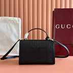 GUCCI 26S PADLOCK BAG 26 IN BLACK EMBOSSED CALFSKIN
