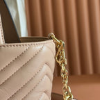 GUCCI 25S SMALL TOTE BAG 29 CM IN NUDE PINK CALFSKIN WITH GOLD HARDWARE