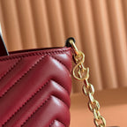 GUCCI 25S SMALL TOTE BAG 29 CM IN DARK RED CALFSKIN WITH GOLD HARDWARE
