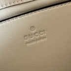 GUCCI 25S HORSEBIT 1955 MINI BAG 26 CM IN LIGHT BEIGE CALFSKIN WITH GOLD HARDWARE