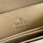 GUCCI 25S HORSEBIT 1955 MEDIUM SHOULDER BAG 29 CM IN BEIGE MONOGRAM CALFSKIN WITH GOLD HARDWARE