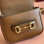 GUCCI 26S HORSEBIT 1955 BAG 13 IN BROWN CALFSKIN