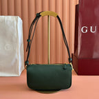 GUCCI 26S SHOULDER BAG 19 IN DARK GREEN CALFSKIN
