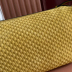GUCCI 26S SHOULDER BAG 38 IN YELLOW EMBOSSED SUEDE