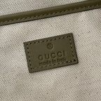 GUCCI 26S SHOULDER BAG 31 IN LIGHT GREEN EMBOSSED SUEDE
