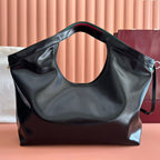GUCCI 26S GIGLIO LARGE TOTE BAG 60 IN BLACK SHINY CALFSKIN