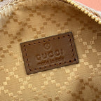 GUCCI 26S SHOULDER BAG 19 IN WARM BEIGE AND BROWN CANVAS