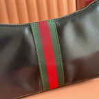 GUCCI 26S LUNETTA SHOULDER BAG 22 IN BLACK CALFSKIN