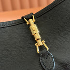GUCCI 26S JACKIE SLIM SHOULDER BAG 27 IN BLACK CALFSKIN