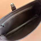 GUCCI 26S JACKIE SLIM SHOULDER BAG 27 IN DARK BROWN CALFSKIN