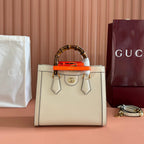 GUCCI 26S DIANA TOTE BAG 27 IN CREAM WHITE CALFSKIN