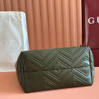 GUCCI 26S  MARMONT TOTE BAG 30 IN MOSS GREEN CALFSKIN