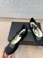 CHANEL MARY JANE BALLERINA IN BLACK LAMBSKIN