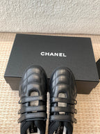 CHANEL MARY JANE SNEAKERS IN BLACK LAMBSKIN