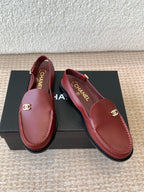 CHANEL MOASIN SLINGBACK IN CURRANT RED CALFSKIN