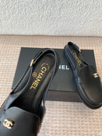 CHANEL MOASIN SLINGBACK IN BLACK CALFSKIN