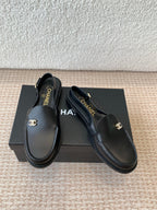 CHANEL MOASIN SLINGBACK IN BLACK CALFSKIN