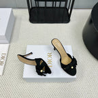 DIOR HIGH AABLE MULE IN BLACK FABRIC