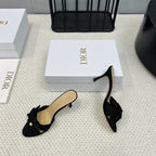 DIOR HIGH AABLE MULE IN BLACK FABRIC