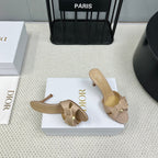 DIOR HIGH AABLE MULE IN BISQUE BEIGE FABRIC