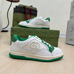 GUCCI INTERLOCKING G SNEAKER WHITE GREEN CALFSKIN AND FABRIC