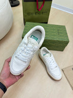 GUCCI INTERLOCKING G SNEAKER WHITE BEIGE CALFSKIN AND FABRIC
