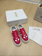 DIOR STAR PLATFORM SNEAKER IN WHITE MIX RED PINK CALFSKIN