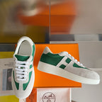 HERMES BOOMERANG SNEAKERS LIGHT GRAY MIX FOREST SUEDE