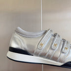 CHANEL MARY JANE SNEAKER IN SILVER LAMBSKIN