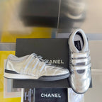 CHANEL MARY JANE SNEAKER IN SILVER LAMBSKIN