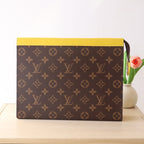LOUIS VUITTON LV 25S POCHETTE VOYAGE 26 IN YELLOW MONOGRAM MACASSAR COATED CANVAS
