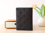 LOUIS VUITTON LV 25S PASSPORT HOLDER 14 IN BLACK EMBOSSED MONOGRAM SHADOW CALFSKIN