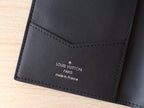 LOUIS VUITTON LV 25S PASSPORT HOLDER 14 IN BLACK EMBOSSED MONOGRAM SHADOW CALFSKIN