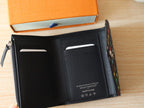 LOUIS VUITTON ROSALIE ZIPPY 12 IN BLACK MIX COLORFUL CALFSKIN