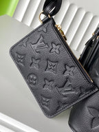 LOUIS VUITTON ALL IN BB 18 IN BLACK EMBOSSED COWHIDE GOLD LOCK