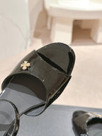 CHANEL HIGH HEELS SANDAL IN BLACK LAMBSKIN