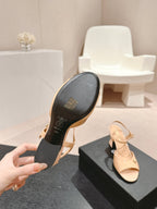 CHANEL HIGH HEELS SANDAL IN BISQUE CREAM LAMBSKIN
