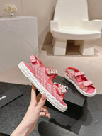 CHANEL DAD SANDALS IN BLUSH PINK CALFSKIN