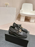 CHANEL OXFORD SHOES BLACK SHEEPSKIN