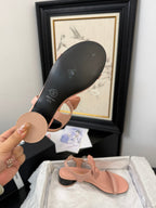 CHANEL FLAT SANDALS 5 MM IN PEACH PINK CALFSKIN